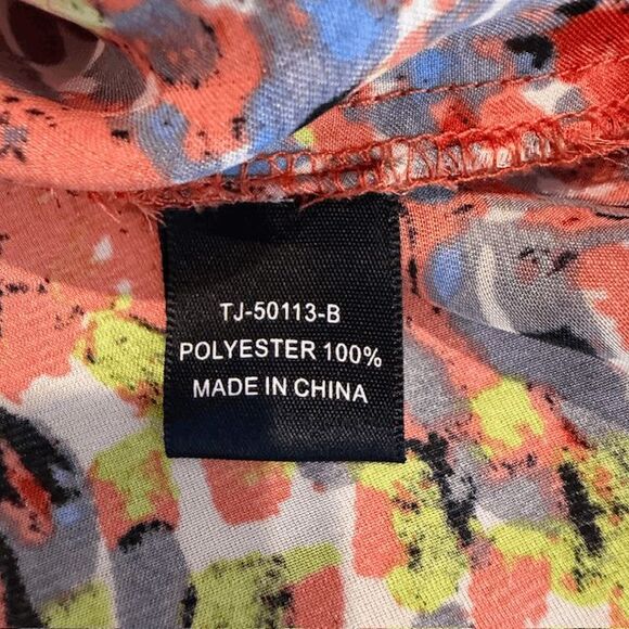 Karlie Blouse Multicolor Abstract Print Arty Dolman Sleeve Size Medium - Picture 6 of 11